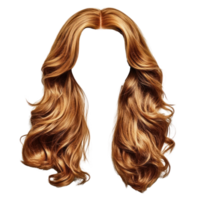 Long wavy golden hair isolated on white background showing vibrant color and texture suitable for various design needs png