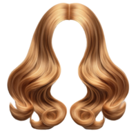 Golden wavy hairstyle with curls for a stylish and elegant look suitable for any occasion png