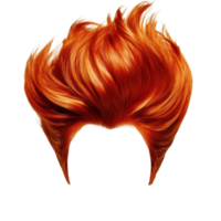 Bright orange spiky hairstyle with dramatic volume and texture for creative expressions png