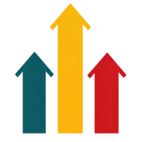 Growth indicators in business metrics showing progress and improvement in performance png