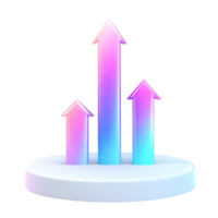 Three upward arrows representing growth and progress in a modern business environment png