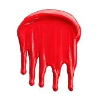 Bright red paint dripping off a palette creating a glossy, artistic effect for creative projects png