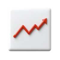 Red upward trend graphic on a white background symbolizing growth in business performance or market analytics png
