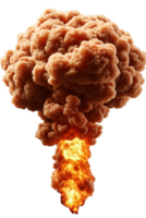 Dramatic explosion cloud rising from ground during a massive detonation event png