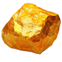 Bright yellow crystal rock isolated on white background showcasing its natural luster and texture png