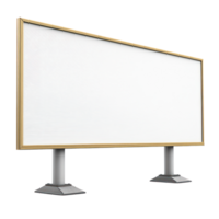 Large blank advertising billboard with an elegant frame standing on two sturdy bases in an outdoor setting png