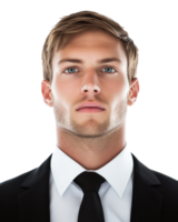 Professional man in formal attire with a serious expression isolated against a plain background png