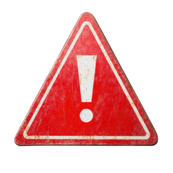 advertencia símbolo en rojo triangular forma indicando precaución o alerta para potencial peligro png