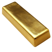 Precious metal bar crafted from pure gold, showcasing its gleaming surface and weighty form png