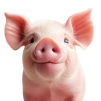 Isolated cute piglet with a cheerful expression against a white background png