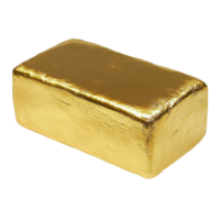 Shiny gold bar isolated on white background for luxury or wealth representation png