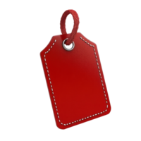 Red isolated tag with rope loop for labeling items or gifts in various settings png