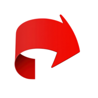 Red arrow graphic indicating direction for easy navigation in modern design elements png