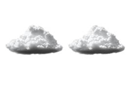Two fluffy white clouds floating against a bright background png