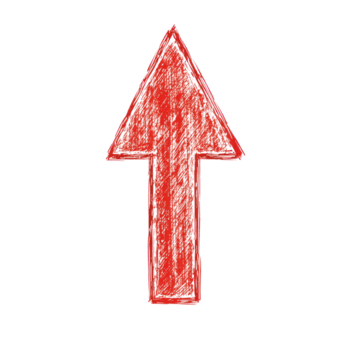 Red arrow pointing upwards indicating direction or movement in abstract design for various uses png