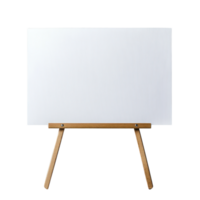 Blank easel with wooden stand ready for art or presentation in a clean workspace png