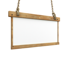 Rustic wooden hanging sign with rope detail ideal for decoration or identification purposes png