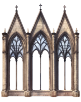 Beautiful gothic style architecture with intricate arches and detailed stonework isolated on a white background png