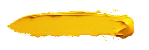 Bright yellow paint stroke isolated on white background suitable for art projects and design work png