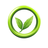 Green leaf logo design on a bright background, representing nature and sustainability values png