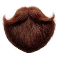 Creative depiction of a fluffy brown mustache isolated on a white background for artistic purposes png