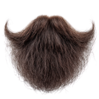 Creative brown mustache and beard isolated with detailed texture against a plain backdrop png