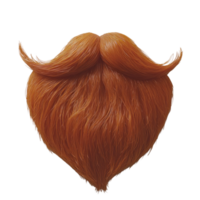 Red wavy beard with pointed tips showcasing a fluffy texture and a vivid hue png