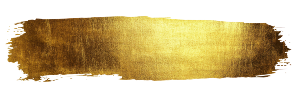 Golden brush stroke on a white background for artistic designs and creative projects png