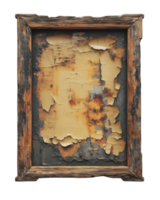 Weathered wooden frame with peeling paint creating a vintage aesthetic png