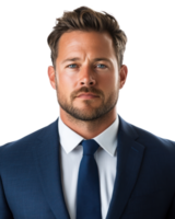 Professional man in business suit with a confident expression isolated against a white background png