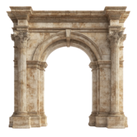 Beautiful historic architectural archway with detailed columns and ornate design in isolated view png