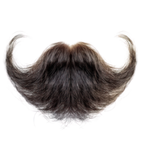 Unique and stylish isolated mustache with a dramatic shape and texture png
