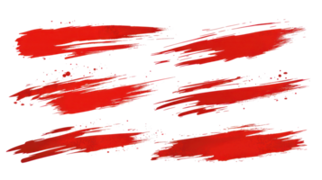 Red paint strokes on a white background showcasing texture and artistic design elements png