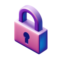 Colorful padlock design with a modern aesthetic on a white background png