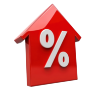 Red arrow symbol with percentage sign indicating growth in financial performance or business metrics png