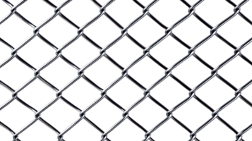 Chain link fence isolated on white background showcasing intricate metal weaving pattern and texture png