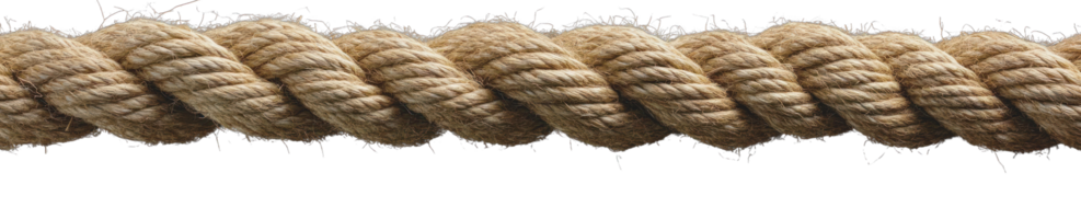 Detailed view of natural fiber rope showcasing texture and twisting pattern against a white background png