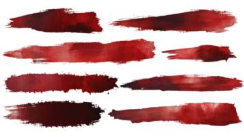 Colorful red paint strokes on white background perfect for creative designs and artistic projects png