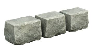 Natural gray stone blocks displayed in a row for construction or landscaping projects png