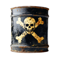 Vintage barrel with skull and crossbones design showcases elements of danger and warning png