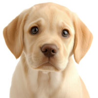 Cute yellow labrador puppy with big eyes looking curiously at the viewer png