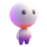 Cute isolated character with a gradient design standing upright in a minimalist style png