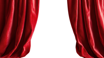 Elegant red curtains ready for a performance or presentation in a theater setting png