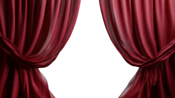 Elegant red curtains framing a blank space for showcasing performances or presentations png