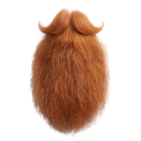 Curly orange beard with unique styling viewed from the back on a neutral background png