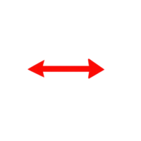 Horizontal red arrows pointing left and right on a white background png