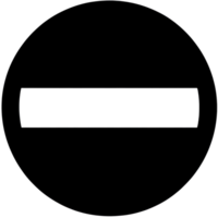 No entry symbol displayed on a solid black circular background to indicate restricted access png