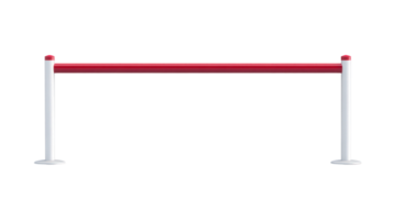Isolated red and white barrier for safety in public spaces and events png