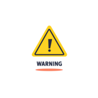 Warning sign symbol with exclamation mark in yellow triangle shape for alerting safety issues png