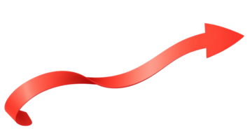 Curved red arrow pointing to the right, representing direction in a creative design png